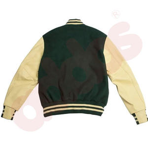 Veste OEM personnalisée en cuir de cheval manches patch chenille broderie et lettrage varsity letterman pour hommes - Product Image 4