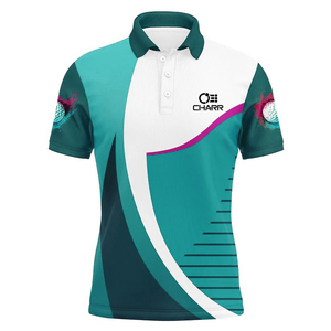 Polo de sport de golf logo personnalisé pour hommes avec sublimation imprimé tissu tricoté respirant uniforme vierge en polyester uni - Product Image 6