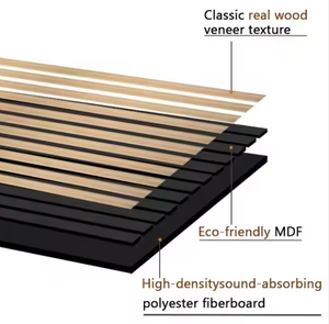 Waterproof Interior 3D Wooden Wall Panel Polyestic Felt Pet <b>Acoustic</b> Panels for Soundproof Cinema or Living Room Made of MDF - Product Image 4