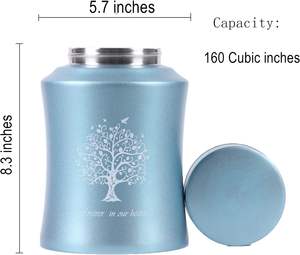 Urnas de árbol de la vida para cenizas humanas-Urnas de cremación para adultos para funeral, entierro o hogar-Urnas cruzadas (160 pulgadas cúbicas azul (árbol) - Product Image 3