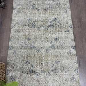 พรมตุรกีโบราณขนาดเล็ก 2.6x5.7 ฟุต (80x173 ซม.) สีเทาไล่เฉด - Product Image 3