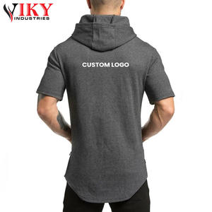 Hot Sale Gym <b>Workout</b> Bodybuilding Half Sleeve Tight Fit <b>Hoodie</b> custom logo Wholesale Custom Cheap Short Sleeve Exercise <b>Hoodie</b> - Product Image 6