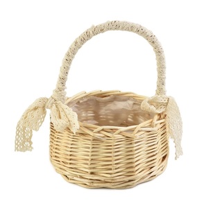 Panier en rotin naturel fait à la main avec poignée, panier de rangement tissé, organisateur de maison écologique - Product Image 3