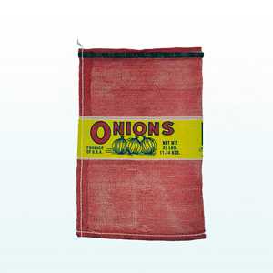 Bolsa de malla roja de 25 libras con banda amarilla - Product Image 1