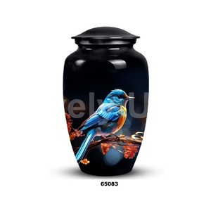 Hermosa urna de cremación de pájaro gorrión para cenizas humanas adultas, urna funeraria grande decorativa con bolsa de terciopelo gratis - Product Image 1