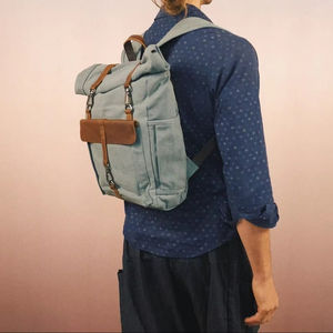 Leather Canvas Luxury <b>Backpack</b> Vintage Travel Hiking School Laptop Bulk Wholesale Lightweight Eco-Friendly Large Capacity - Product Image 1