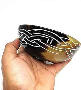Bol/assiette en corne de buffle naturelle Vaisselle sculptée Style animal Caractéristique étanche pour Noël Nouvel An Fête des mères Retour École - Product Image 3
