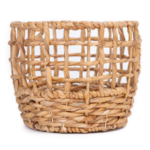 Panier de rangement artisanal en jacinthe d'eau, prix de gros le plus bas, paniers en osier naturel tressé - Product Image 3