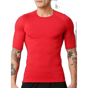 Camiseta de Compresión para Hombre, de Poliéster y Elastano, Elástica, de Secado Rápido, Transpirable, para Gimnasio y Deportes, Personalizable con Logotipo OEM Privado - Product Image 2