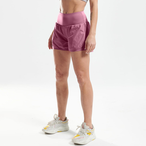 Shorts Deportivos de Mujer Ajustados de Punto con Cintura Alta, Control de Abdomen y Bolsillo para Teléfono Integrado para Gimnasio, Yoga, Correr y Deporte - Product Image 2