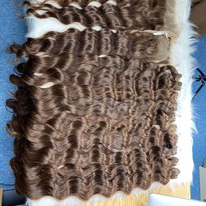 Extensiones de Cabello Humano Virgen Remy Vietnamita Super Double Drawn, Color Marrón Natural Ondulado, Doble Trama para Trenzas - Product Image 1