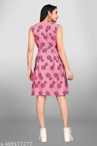 Vestido de algodón indio hecho a mano, ropa de verano sin mangas con estampado de bloques florales para mujer, vestido de fiesta de moda a la venta, suministro ODM - Product Image 2