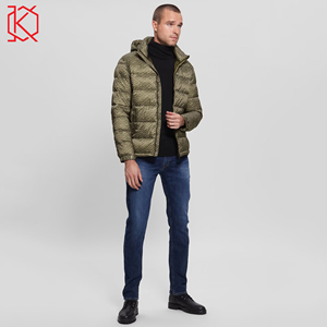 Custom Coated Heavy Warm Breathable Winter <b>Puffer</b> <b>Jacket</b> Men Stand Collar Hood Long Length <b>Thin</b> Thickness Plus Size Windproof - Product Image 2