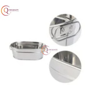 Cubo de hielo ovalado clásico, Enfriador de bebidas de Metal galvanizado, Tina para bebidas, vino y cerveza, cubo de hielo plateado, Bar, fiestas en gran oferta - Product Image 5
