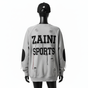 Sudadera de gran tamaño para mujer Premium algodón polar gris negro codo Panel logotipo personalizado Streetwear mujeres sudaderas transpirables - Product Image 2