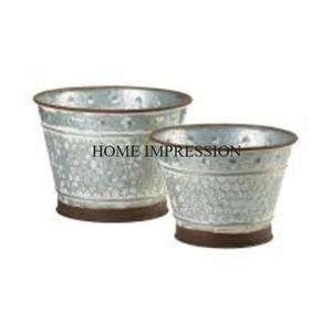 High-Grade Zinc Rustic Finishing Galvanized Flower <b>Planters</b> Pots for Home Garden Farmhouse Decorative Use for Artificial Flowers - Product Image 5