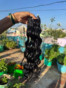 Haute Qualité 100% Non Transformés Vierge Brut Sud Indien Temple Cheveux 24 Pouces Cheveux Ondulés Style De Vague Naturelle-Vente en Gros - Product Image 6