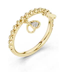 Anillo Colgante con Diamante de Laboratorio en Forma de Corazón de 0.015 CT para Mujer, Claridad VVS-VS EF, Oro de 18KT, 14KT, 10KT y Plata 925, Color Rosa - Product Image 4