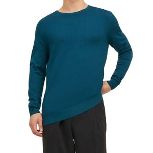 2023 nouveautés Style Hip Hop à manches longues col rond en gros couleur unie à la mode coupe ajustée à manches longues t-shirts - Product Image 1