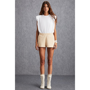 ETHIQUET DANIXA Mini-short pour femme en 3 fils avec intérieur brossé et détail d'étiquette ornée - Product Image 4