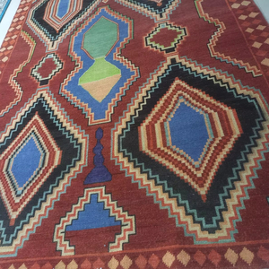 พรมขนสัตว์ถักนิตติ้งขนาด2.6x6พรมถักมือผ้าฝ้ายสไตล์วินเทจสำหรับตกแต่งบ้านขั้นต่ำ1ชิ้น - Product Image 1