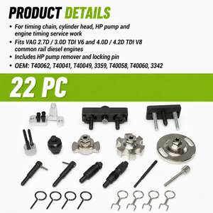 Kit d'outils de <span class=keywords><strong>calage</strong></span> moteur pour <span class=keywords><strong>Audi</strong></span> VW 2.7 3.0 4.0 4.2 <span class=keywords><strong>TDI</strong></span> <span class=keywords><strong>V6</strong></span> V8, jeu d'outils de blocage de l'arbre à cames et du vilebrequin - Product Image 2