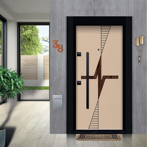 Porte d'entrée en bois de designer haut de gamme avec style géométrique contemporain pour les maisons de luxe - Product Image 4