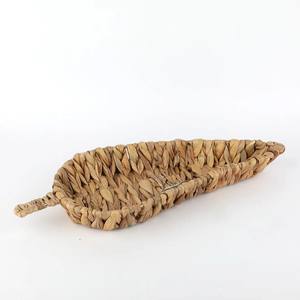 Leaf shaped water hyacinth tray wholesale handbraided container trays large small sizes supply - Product Image 1
