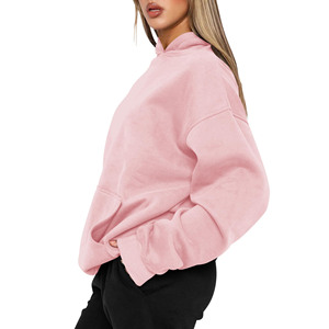 Sweat à Capuche Surdimensionné en Polaire de Coton Imprimé avec LOGO Personnalisé Streetwear Tricoté Pull Écologique Vente en Gros Sweat-shirts pour Femmes - Product Image 5