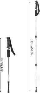 Ensemble de bâtons de trekking, bâtons de marche confortables et sûrs, bâtons de ski pour le camping et la randonnée, bâtons télescopiques avec amortisseur et support pour la boue - Product Image 5