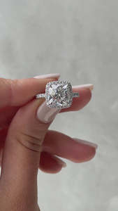 Diseño minimalista Cojín Corte Laboratorio Crecido Diamante Lujo Solitario Anillos DE BODA Puro 18K Oro amarillo Anillos de compromiso de boda - Product Image 3