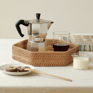 Bandeja de servicio de ratán hecha a mano para decoración del hogar de diseño único moderno o bandeja de caña o bambú a un precio razonable - Product Image 6