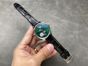 Montre chronographe pour homme de haute qualité, cadran vert, bracelet exquis de 22 mm, mouvement personnalisé de designer, vente en gros - Product Image 5