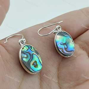 Handmade 925 Sterling Silver Dangle Earrings Natural Blue Paua <b>Abalone</b> <b>Shell</b> Jewelry Fine Dangle Blue Paua <b>Shell</b> Earrings - Product Image 2