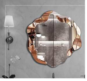 Panel de Espejo de Pared Antiguo, Espejos Decorativos de Pared para Sala de Estar de Lujo - Product Image 1