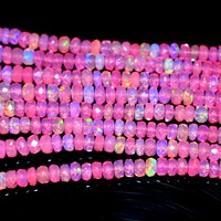 Collier de perles facettées en opale éthiopienne rose AAA, 4-5 mm, collier en opale de feu Welo naturelle, bijoux en opale perlée en gros, 16 pouces