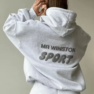 Sudadera con Capucha Extra Grande de Alta Calidad con Estampado 3D Puff de 300 500 Gsm, Sudadera con Capucha para Mujer con Logotipo Personalizado y Estampado Puff por Transferencia de Calor - Product Image 5