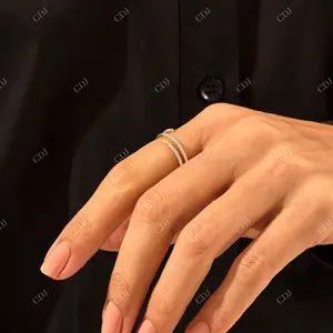 Moda özel lüks doğal elmas altın İstifleme nişan yüzüğü Vintage Wrap etrafında yüzük 14k katı altın benzersiz tasarım yüzük