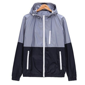 Veste coupe-vent pour homme sur mesure, respirante, en toile, manches longues, col montant avec fermeture éclair, choix de gros - Product Image 1