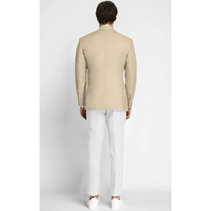 Blazers personalizados de lana de invierno para hombre Blazer azul marino ajustado hecho a medida con solapas de satén para eventos formales y bodas - Product Image 3