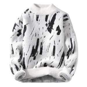 Sweatshirts à col rond pour homme, chauds pour l'hiver, 100% coton, doublure en polaire, coupe régulière, brodés - Product Image 2