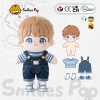 Muñeca de peluche de algodón personalizada con ropa, aprobada por CE y UKCA. Acepta diseños personalizados de caras y logotipos para la venta al por mayor de peluches de ídolos.