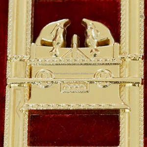 Royal Arch Chapter Chain Collar Chapado en oro en terciopelo rojo Masonic Regalia 33rd Scottish Rite Cadena masónica de 33 grados - Product Image 5