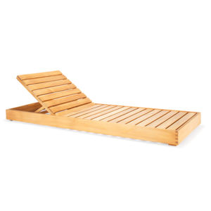 Chaise longue en teck, fabriquée en Indonésie, avec coussin. - Product Image 1