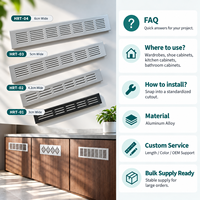 Grille de ventilation en aluminium à fentes pour porte d'armoire, panneau de ventilation pour armoire et meuble à chaussures, quincaillerie de meubles