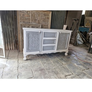 Handcrafted Solid Cabinet Extendable Natural Finish Ample Storage Space Modern Traditional Home Furniture Living Rooms School - Product Image 3