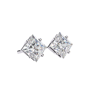 Pendientes de Diamante de Laboratorio con Corte Princesa, Pendientes Solitarios de 1 Quilate, Disponibles en Oro de 10K, 14K y 18K y Plata 925, Clásicos para Mujer - Product Image 5
