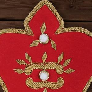 Couronne Forme Suspendu Tissu Brodé Perlé Ornement Conception Personnalisée pour Arbre De Vacances De Luxe Décor À La Maison-Usine En Gros - Product Image 3