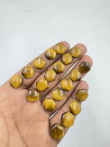 Alta calidad 12mm suave amarillo forma hexagonal cabujón Natural Ojo de Tigre piedra preciosa suelta para la fabricación de joyas gemas al por mayor - Product Image 4