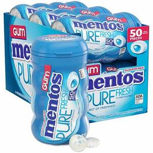 Grosir Mento-s murni putih Mint gula bebas permen karet 50 buah botol (Pak 6) - Product Image 1